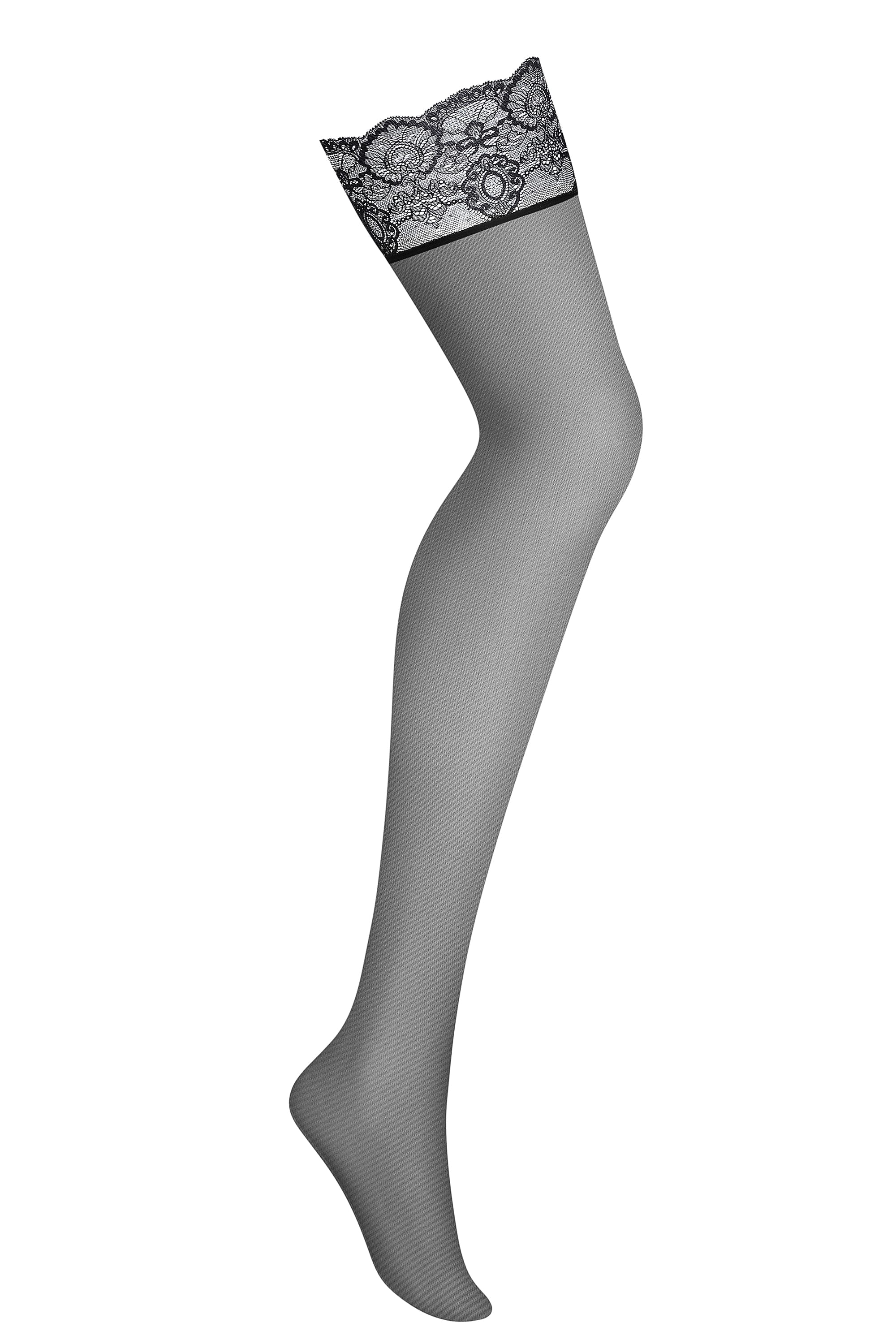 Bas noir jarretiere dentelle noire 3