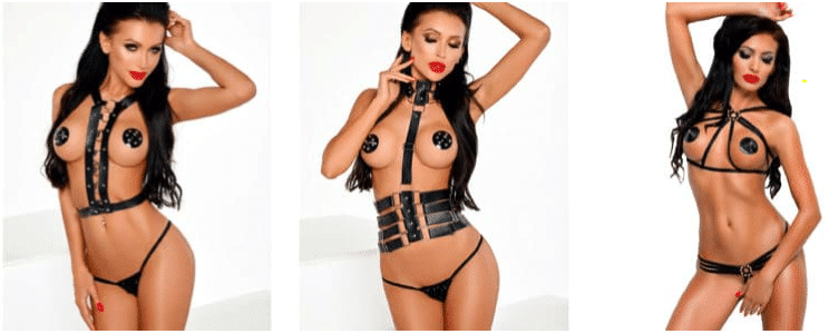 Harnais cuir sexy femme