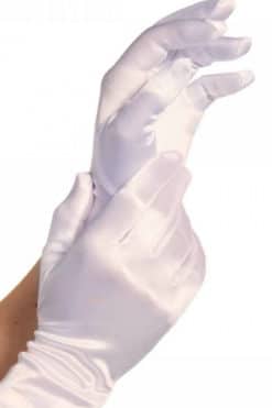 gants longs en satin blanc