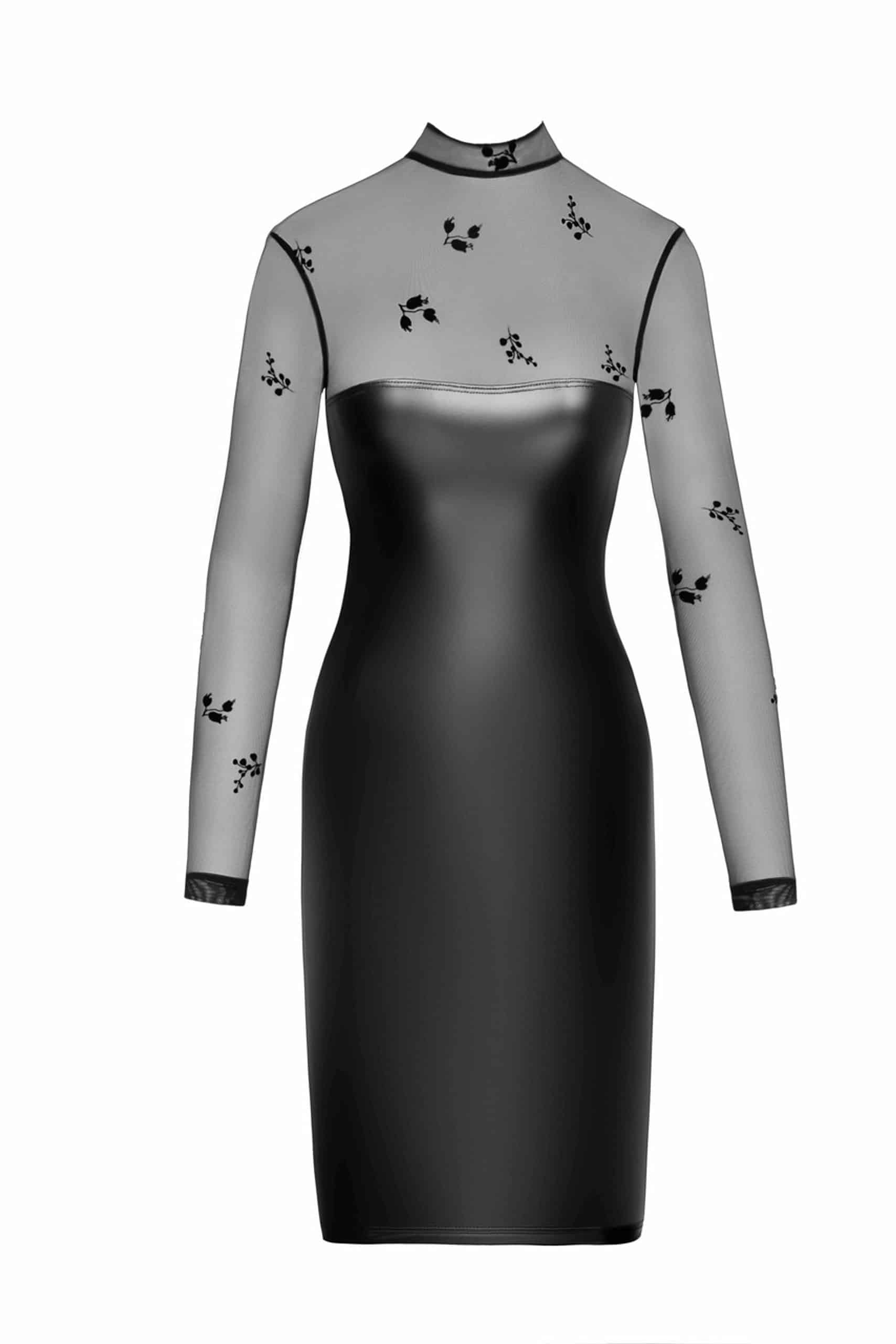 F310_Sublime_wetlook_and_flocked_mesh_midi_dress_3